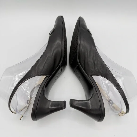 Salvatore Ferragamo Slingback Heels 9 Black - Picture 14 of 16